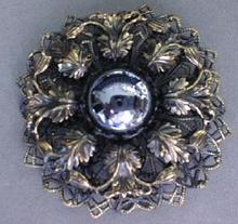 Brooch Pin Unusual Large Ornate Stone