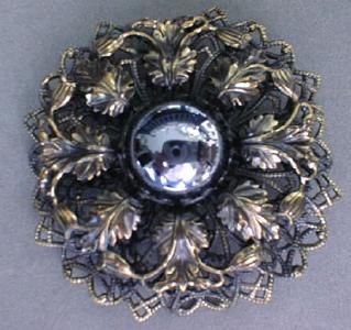 Brooch Pin Unusual Large Ornate Stone