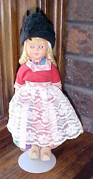 Dutch Doll Hard Plastic Real Wooden Shoes
