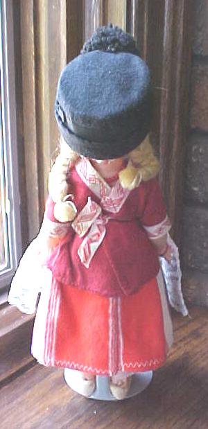 Dutch Doll Hard Plastic Real Wooden Shoes