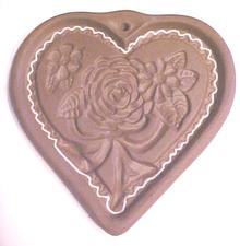 Hartstone Cookie Mold Folk Art Heart Roses