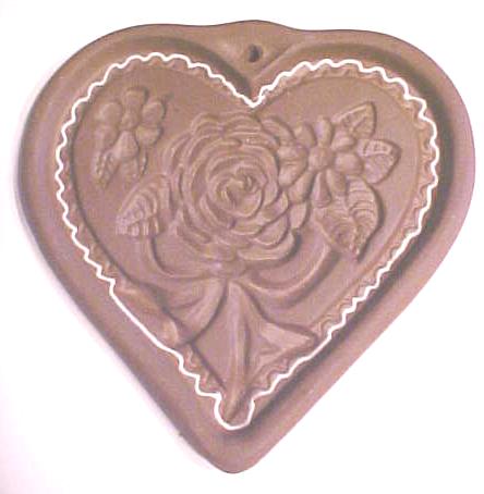 Hartstone Cookie Mold Folk Art Heart Roses