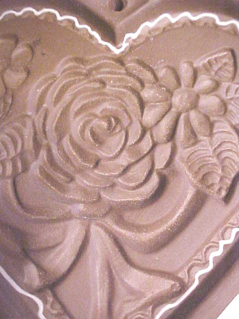 Hartstone Cookie Mold Folk Art Heart Roses