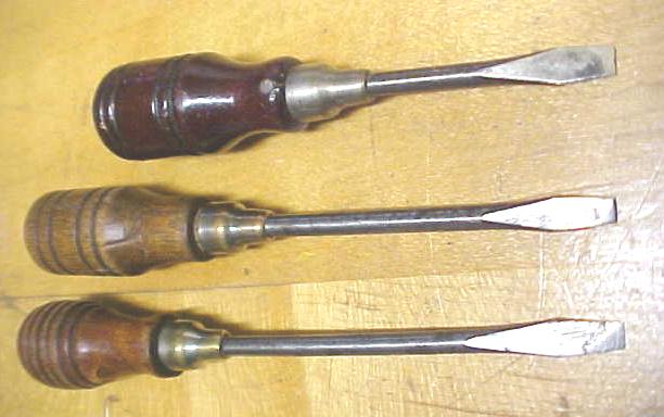 Antique Screwdrivers Miniature Fancy Handles group of 3