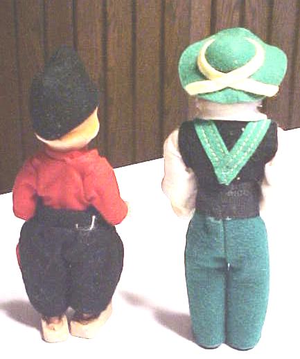 Dutch Boy Dolls Ethnic Wood Shoes Miniature 2 PC