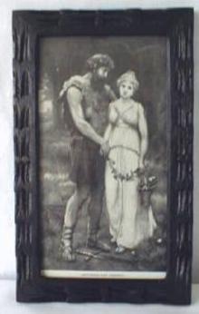 Engraving of Parthenia & Ingomar 1892 Ornate Frame