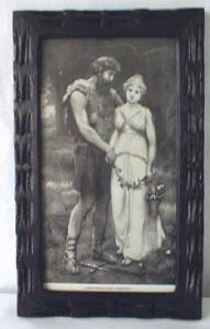 Engraving of Parthenia & Ingomar 1892 Ornate Frame