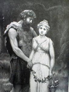 Engraving of Parthenia & Ingomar 1892 Ornate Frame