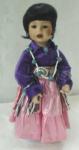 Doll Dressed Up For The PowWow Porcelain