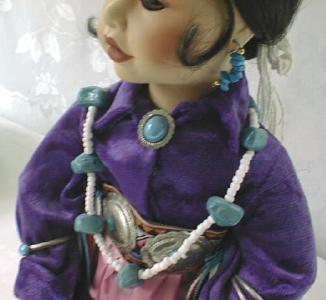 Doll Dressed Up For The PowWow Porcelain