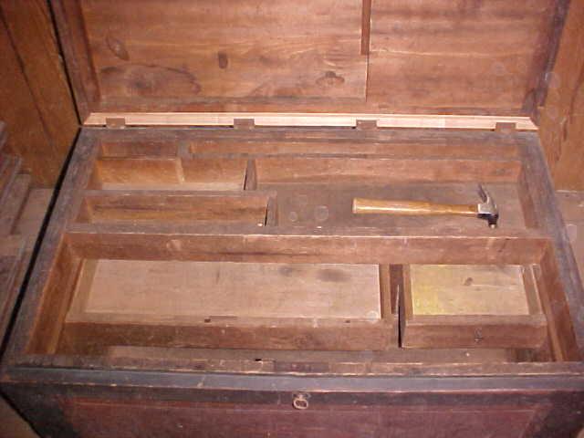Antique Carpenters Tool Chest Box w/Drawers
