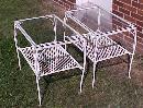 End Tables Wrought Iron Pair Glass Top