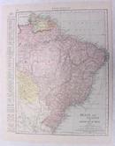 Antique Map Brazil Guiana 1916 Nice Details & Colors