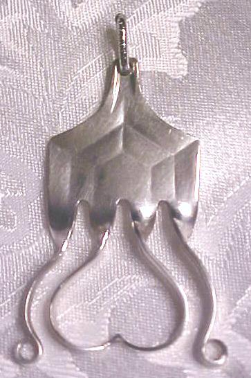 Silverplate Pendant Abstract Heart Spoon Jewelry