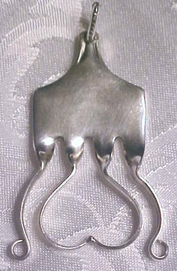 Silverplate Pendant Abstract Heart Spoon Jewelry