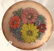 Enamel on Copper Floral Plate + Dish