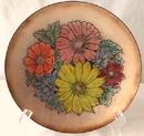 Enamel on Copper Floral Plate + Dish