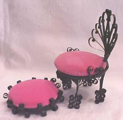 Miniature Settee & Chairs Victorian Doll House 4 PC