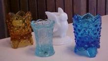Toothpick Holder Collection of 4 Westmoreland Fenton