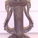 Cast Iron Lamp Base Candlestick Swans