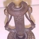 Cast Iron Lamp Base Candlestick Swans