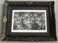 Engraving The Hunt Ball Ornate Frame 1880