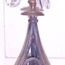 Brass Candlestick Holder w/Glass Prisms