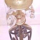 Brass Candlestick Holder w/Glass Prisms