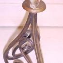 Brass Candlestick Holder w/Glass Prisms