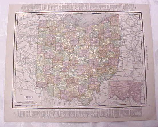 Map Ohio Cincinnati Streets 1917 Rand McNally