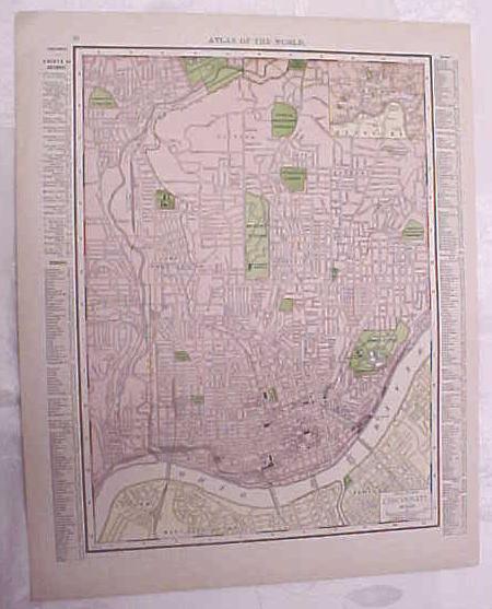 Map Ohio Cincinnati Streets 1917 Rand McNally