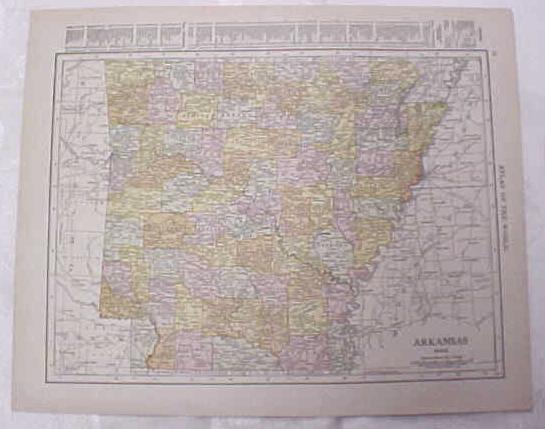 Map Arkansas Kansas City Mo Kansas 1917 Rand McNally