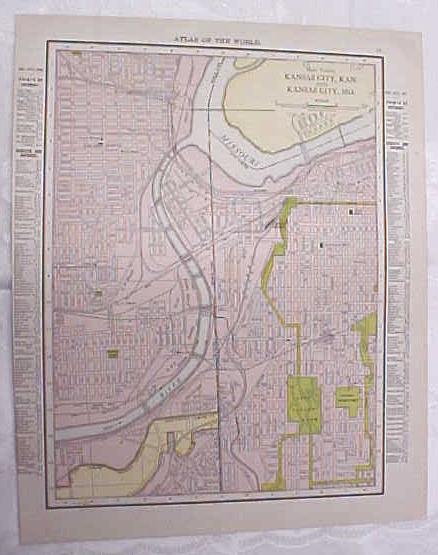 Map Arkansas Kansas City Mo Kansas 1917 Rand McNally