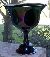 Fenton Favrene Compote Signed 1976 Art Glass