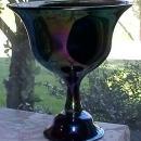 Fenton Favrene Compote Signed 1976 Art Glass
