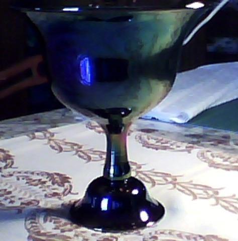 Fenton Favrene Compote Signed 1976 Art Glass