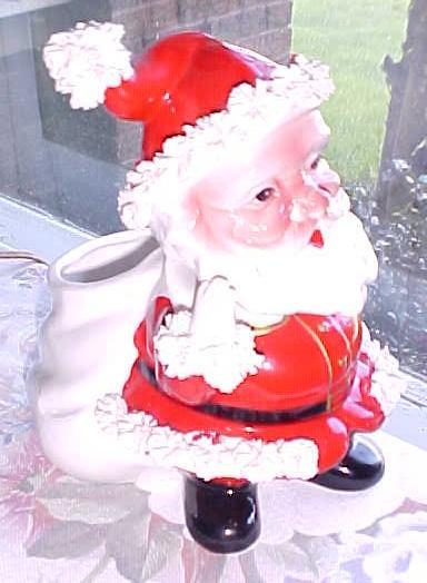 Spaghetti Santa Bobble Head Planter Vintage