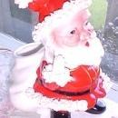 Spaghetti Santa Bobble Head Planter Vintage