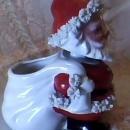 Spaghetti Santa Bobble Head Planter Vintage
