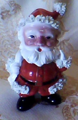 Spaghetti Santa Bobble Head Planter Vintage