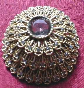 Brooch Pin Rhinestone Raised Dome