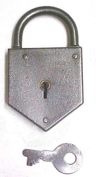 Iron Padlock w/ Key Late 1800's