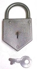 Iron Padlock w/ Key Late 1800's