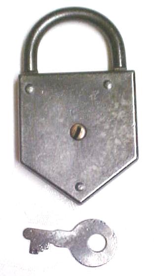 Iron Padlock w/ Key Late 1800's