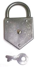 Iron Padlock w/ Key Late 1800's