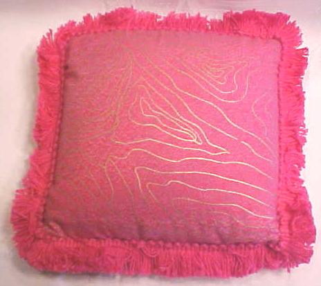 Pin Cushion Batik Hot Pink Fringe Large Size