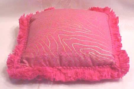 Pin Cushion Batik Hot Pink Fringe Large Size