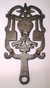 Wilton Iron Trivet Unusual Folk Art Design