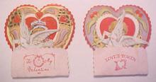 Antique Valentines Card 2Pc Honeycomb Vintage Boy and Girl