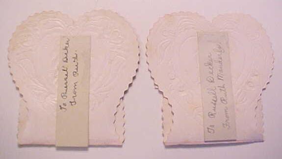 Antique Valentines Card 2Pc Honeycomb Vintage Boy and Girl